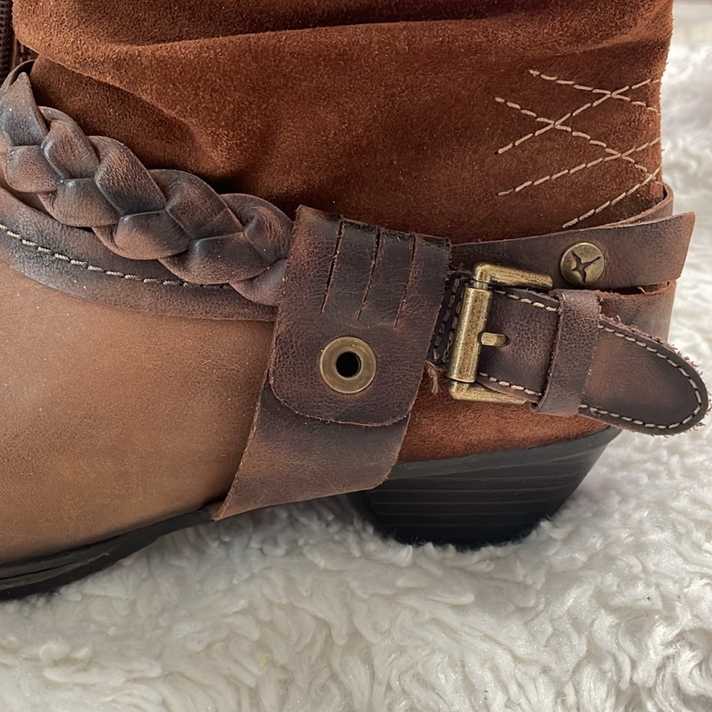 Pikolinos Women’s Brown Mid Calf Ankle Suede Leather Boots Buckles US 8-8.5 (39) - Picture 4 of 13